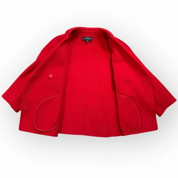 Talbots Red Wool Blend Lightweight Coat Jacket‎ Double Breasted Size 10 - Picture 9 of 14